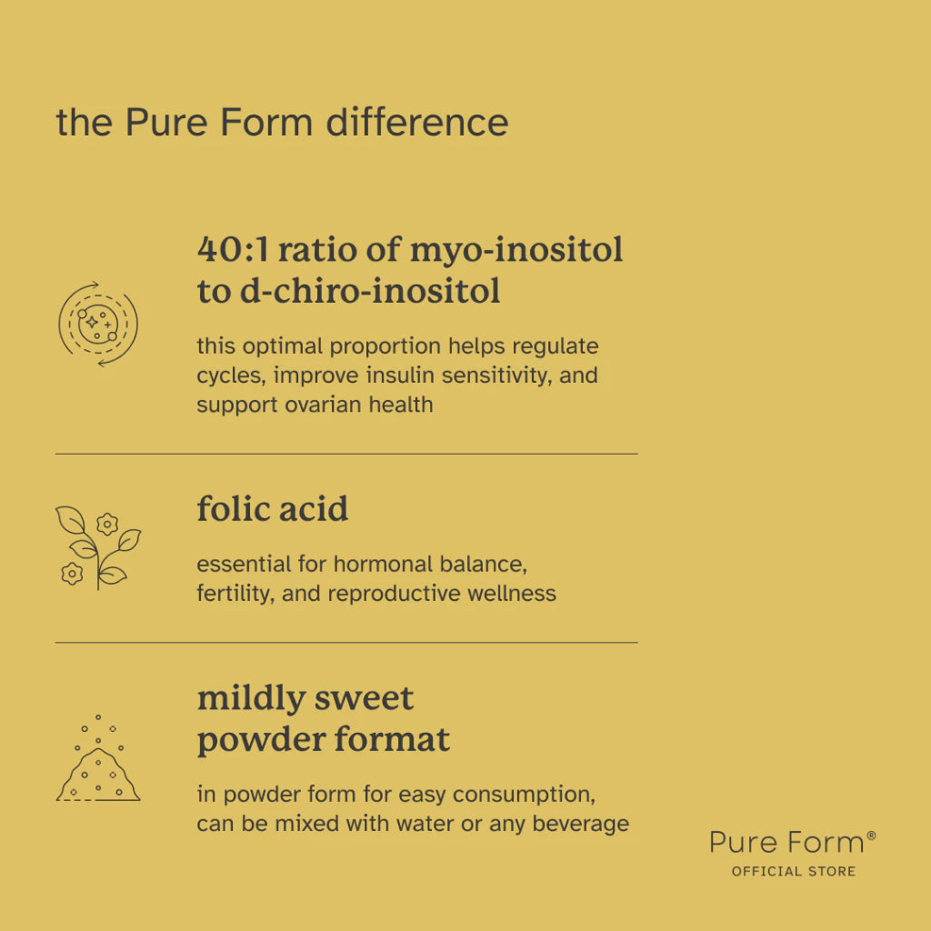 Pure Form Inositol 40:1 Myo and D-chiro Folic Acid Naturally Mildly Sweet Powder 150g
