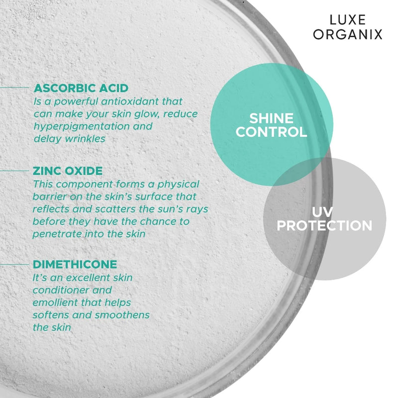 Luxe Organix UV 24H Zero Sebum Instant Pore Blurring Weightless Matte Powder Spf 50 Pa++++