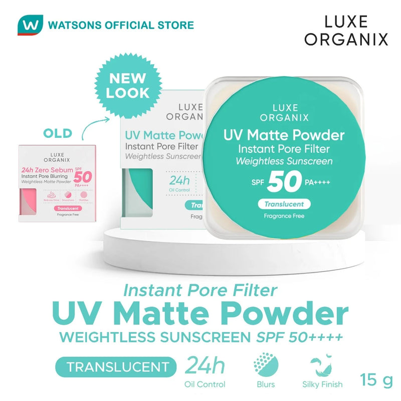 Luxe Organix UV 24H Zero Sebum Instant Pore Blurring Weightless Matte Powder Spf 50 Pa++++