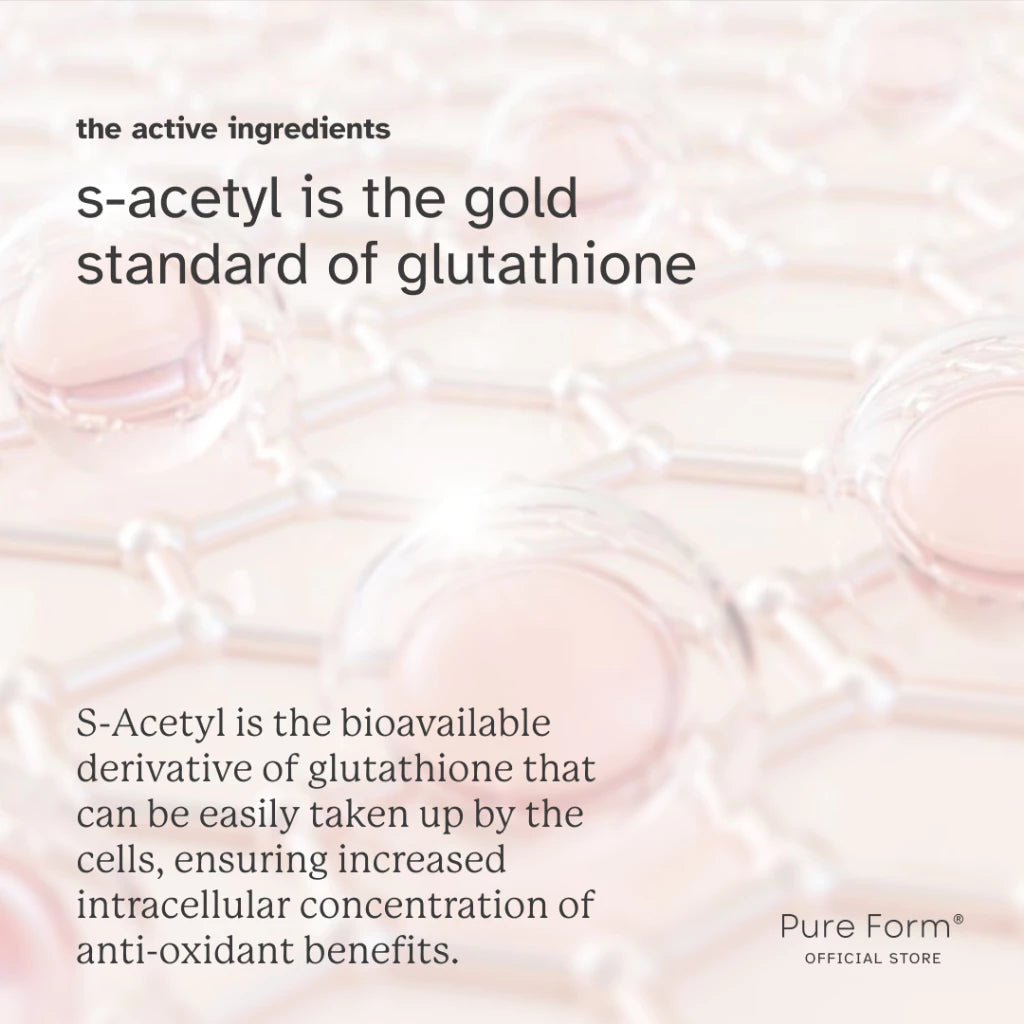 Pure Form S-Acetyl Glutathione with Hyaluronic Acid and Collagen Capsule