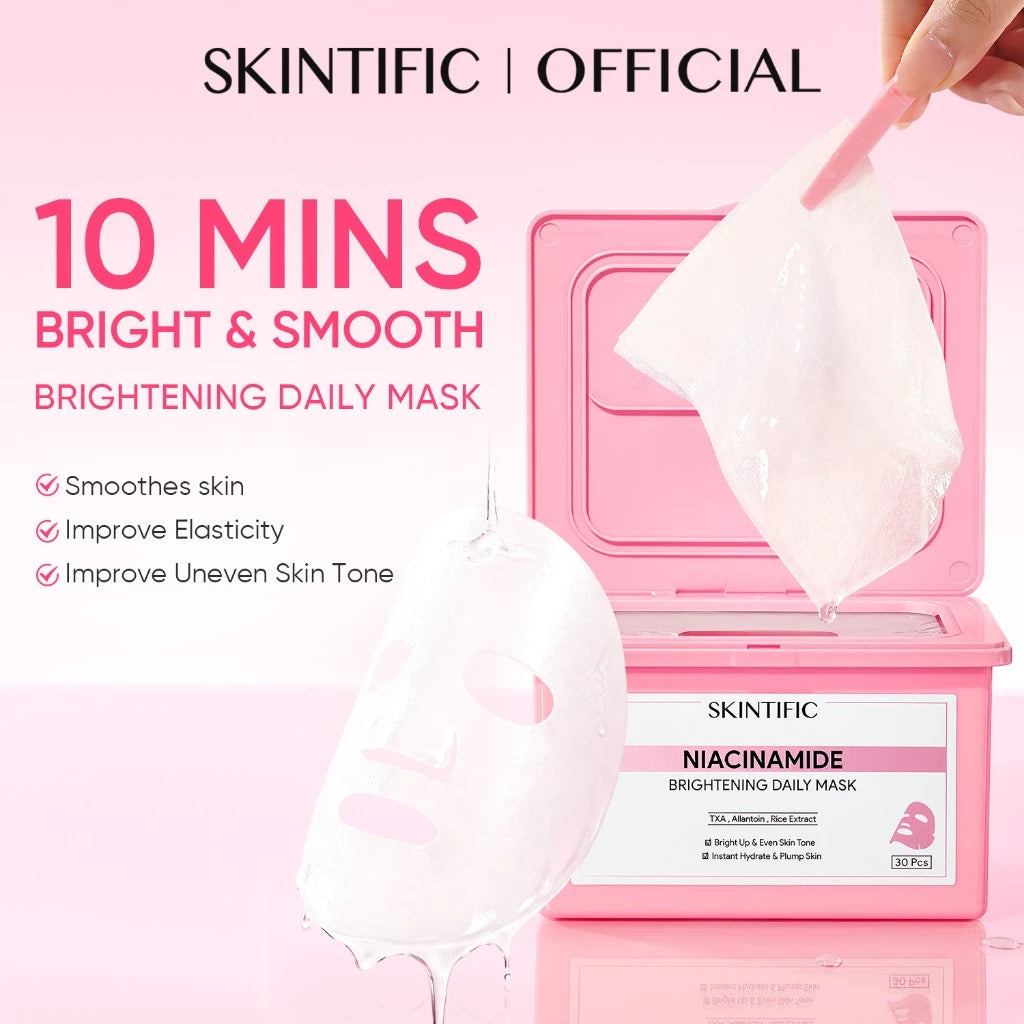 SKINTIFIC Niacinamide Brightening Mask Face 30 sheet
